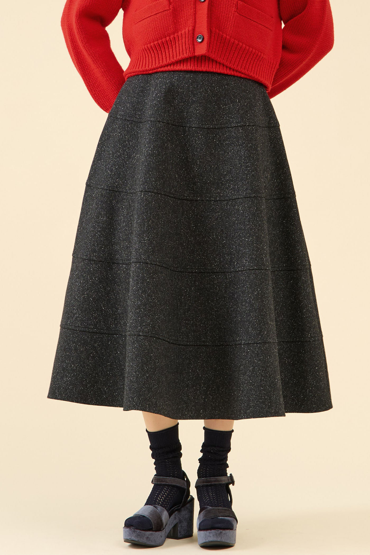 martinique パネルフレアスカート (モノトーン系, 2) マルティニーク ELLE SHOP martinique パネルフレアスカート (モノトーン系, 2) マルティニーク ELLE SHOP