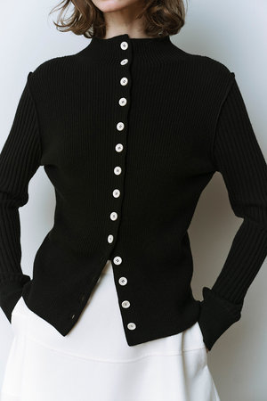 マルティニーク/martiniqueの【予約販売】ウールリブスタンドカーディガン