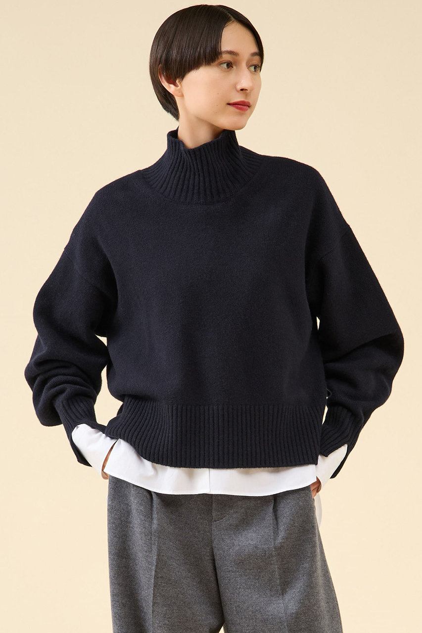 martinique 《定番》カシミヤミックスウールタートル (ネイビー, F) マルティニーク ELLE SHOP