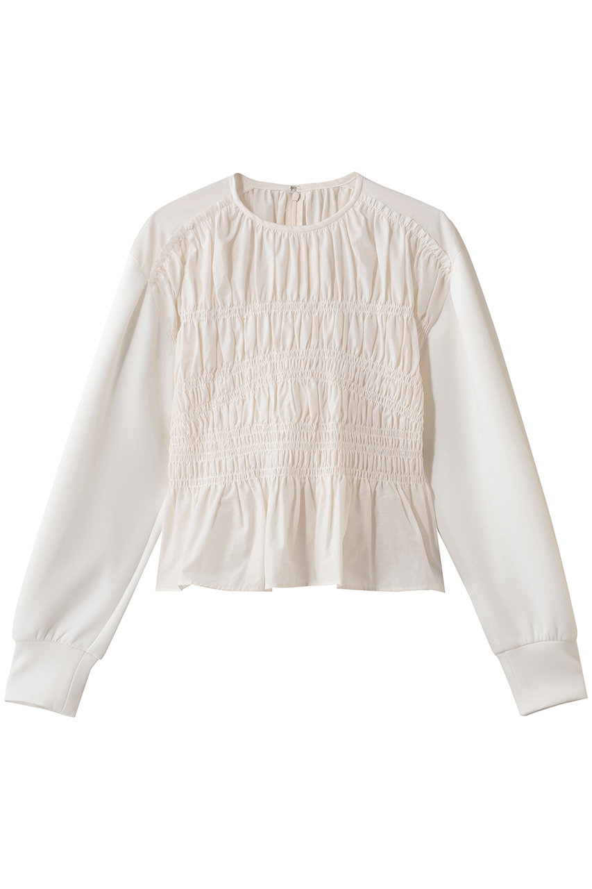 マルティニーク/martiniqueのシャーリングコンビプルオーバー(ホワイト/A0361UTS002)