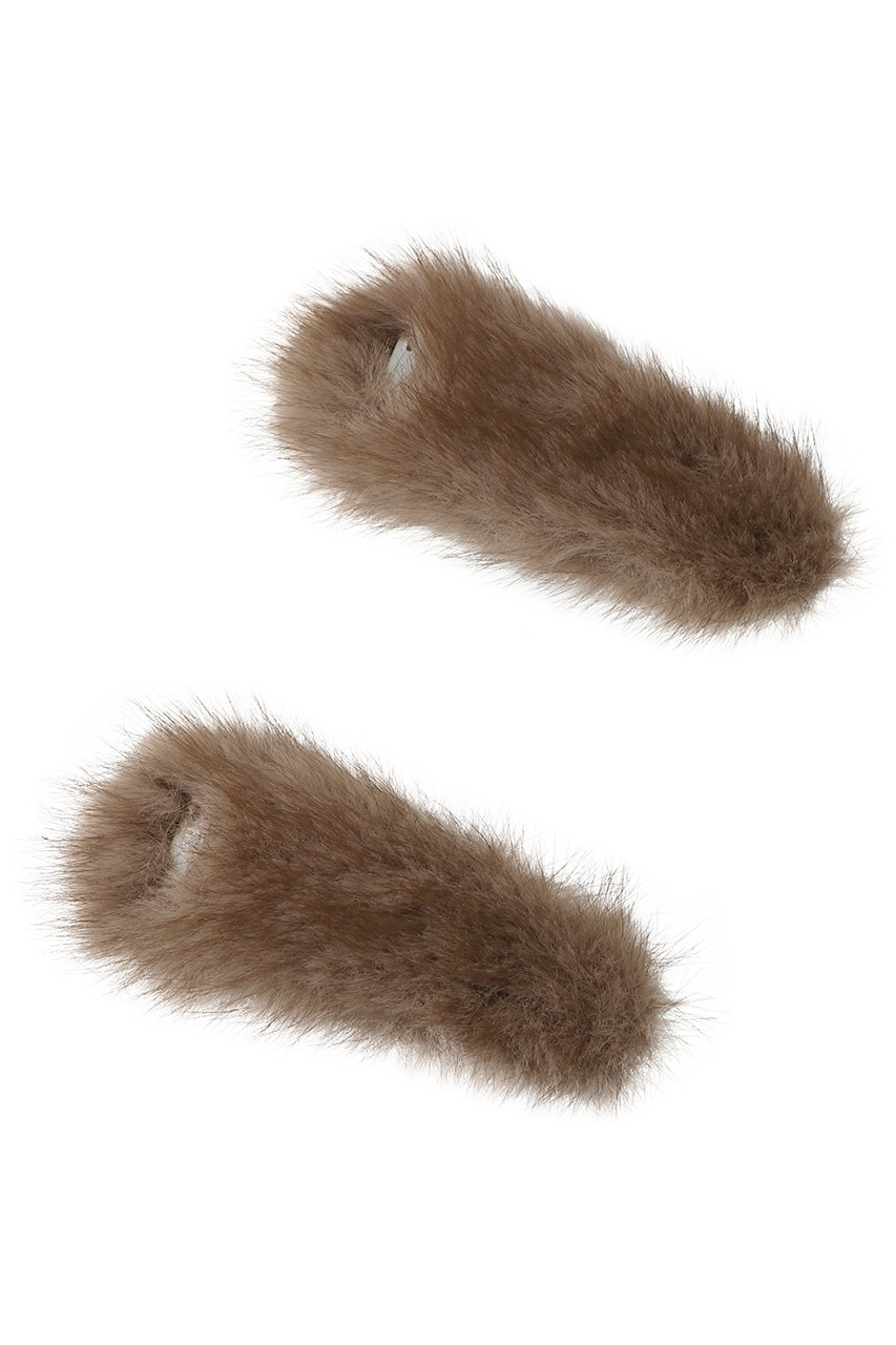 マルティニーク/martiniqueの【heyep】フェイクミンクヘアクリップ2個セット(マロン/A0362PAC150)