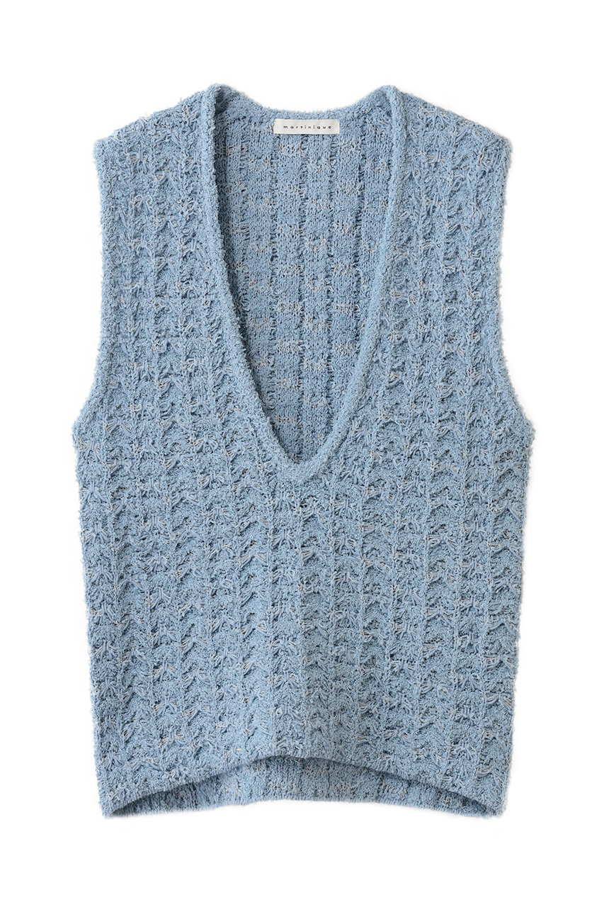 マルティニーク/martiniqueのツィーディーニットジレ(サックス/A0361KSW113)