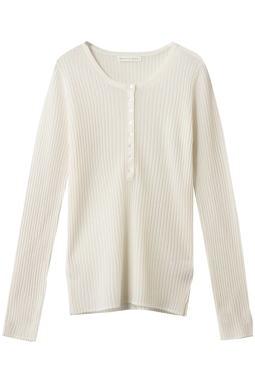 マルティニーク/martiniqueのハーフスナップボタンセーター(ホワイト/A0361KSW213)