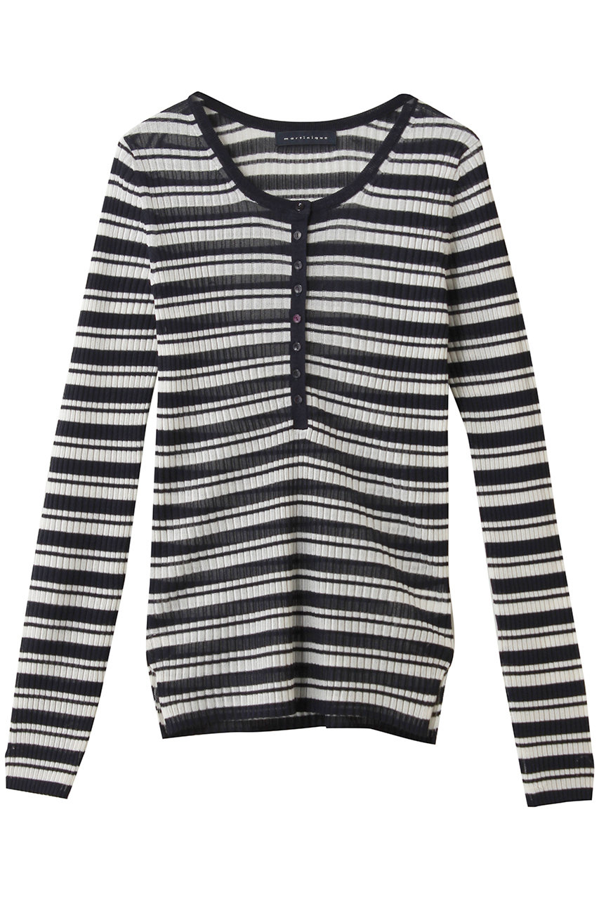 マルティニーク/martiniqueのハーフスナップボタンセーター(ボーダー/A0361KSW213)