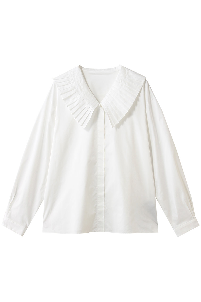 マルティニーク/martiniqueのアコーディオンプリーツカラーシャツ(ホワイト/A0361FB 223)