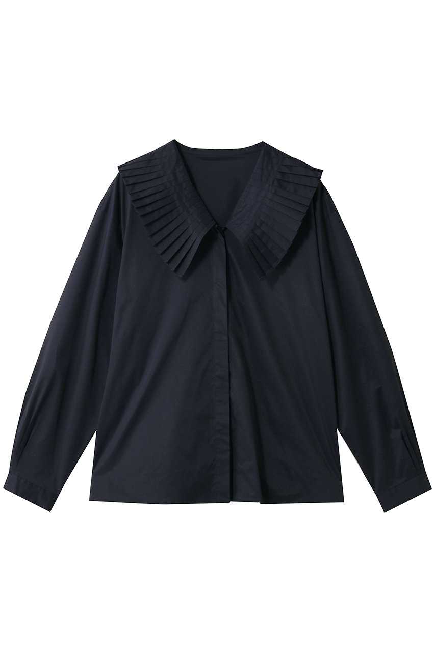 マルティニーク/martiniqueのアコーディオンプリーツカラーシャツ(ネイビー/A0361FB 223)