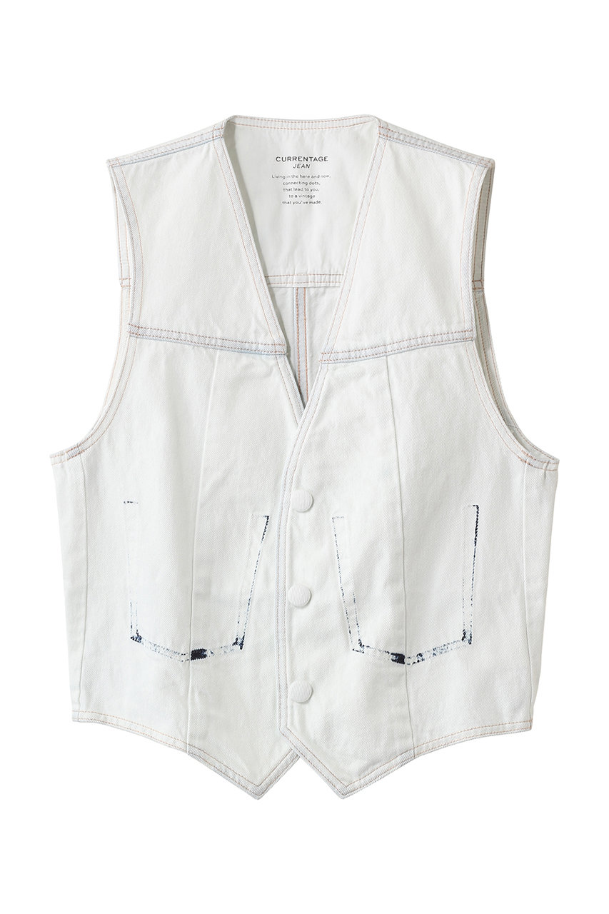 マルティニーク/martiniqueの【CURRENTAGE】デニムジレ(ホワイト/A2561FB 505)