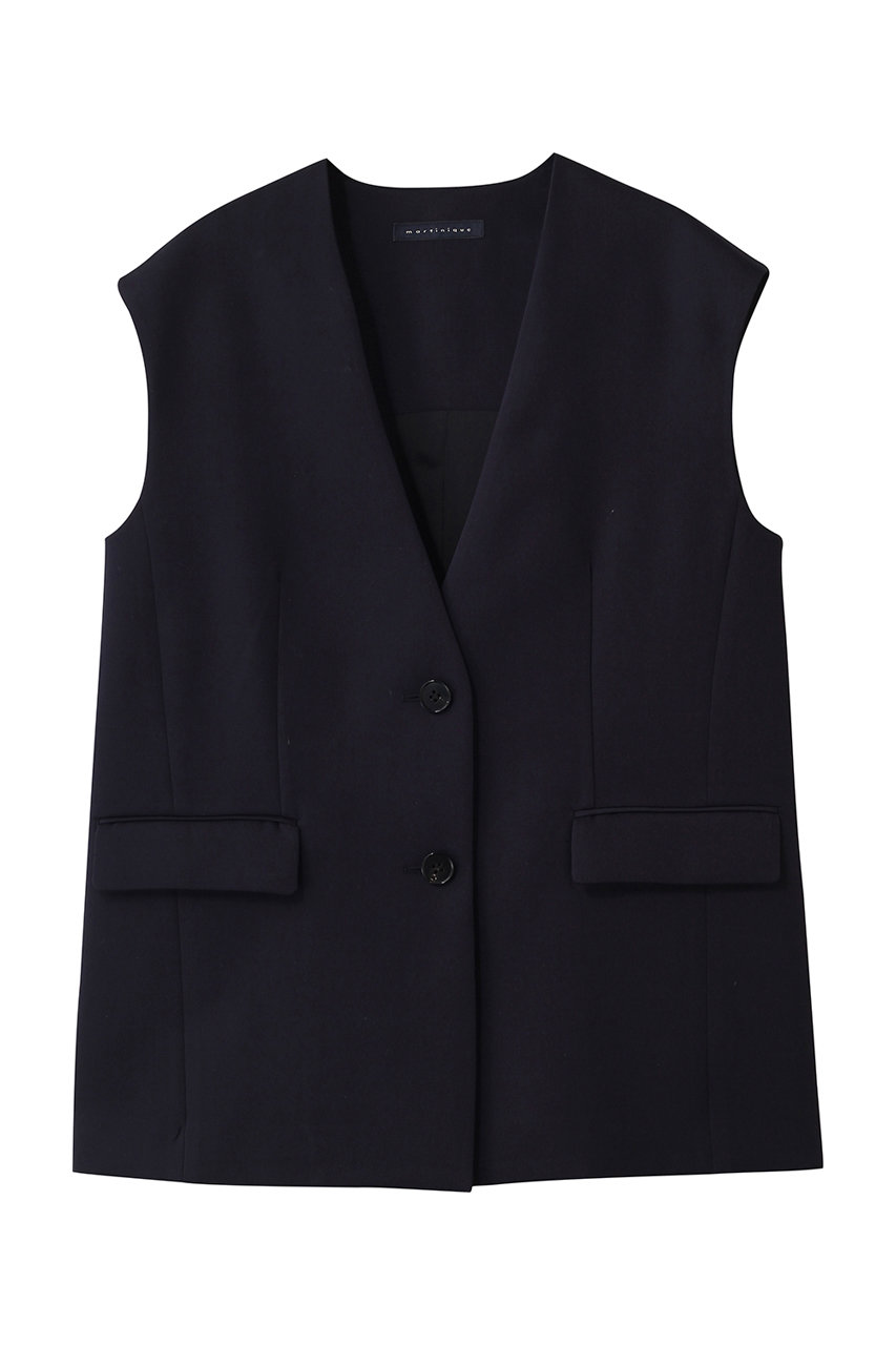 マルティニーク/martiniqueの《コラボ》川上さやかさん×martiniqueVネックジレ(セットアップ可)(ネイビー/A0361FV 245)