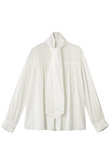 ギャザーボウタイブラウス