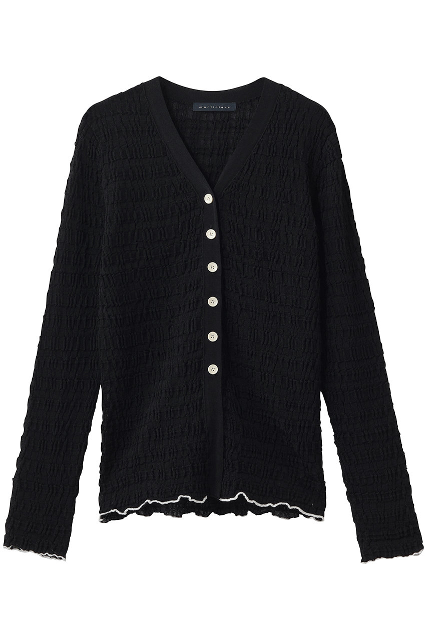 マルティニーク/martiniqueのジャガードカーディガン(ブラック/A0361KCD305)