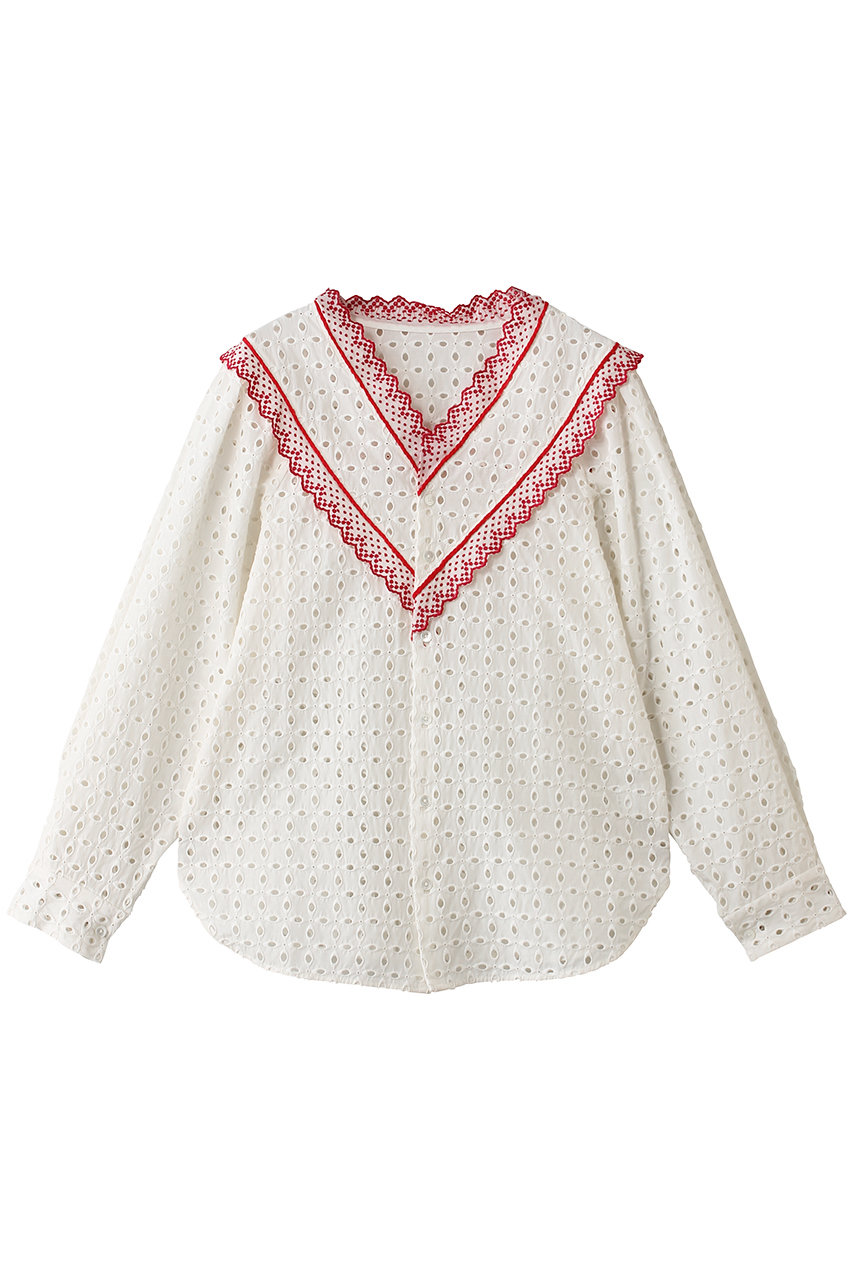 マルティニーク/martiniqueの【CURRENTAGE】ヴィンテージレースブラウス(ホワイト/A2561FB 222)