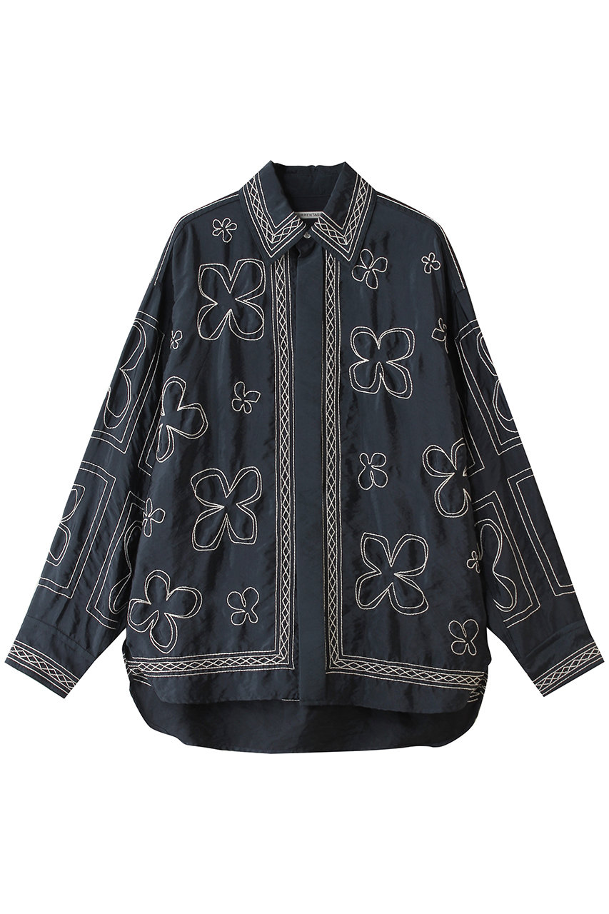 マルティニーク/martiniqueの【CURRENTAGE】エンブロイダリーブラウス(ネイビー/A2553FB 226)