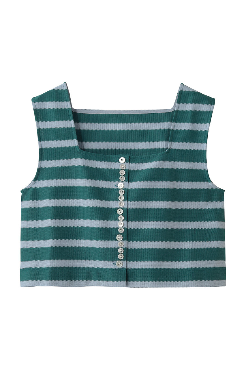 マルティニーク/martiniqueの【CURRENTAGE】ラッセルストライプジャージートップス(グリーン/A2561UTS401)