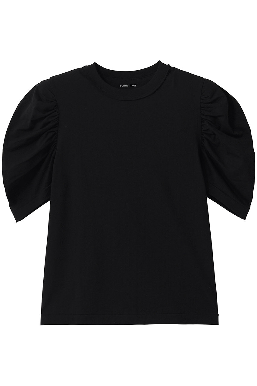 マルティニーク/martiniqueの【CURRENTAGE】オーガニックコットンジャージーギャザーカットソー(ブラック/A2561UTS409)