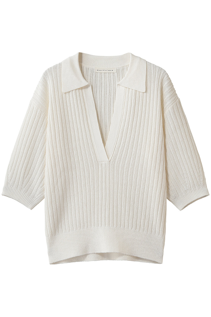 マルティニーク/martiniqueのローゲージポロ(ホワイト/A0361KSW415)