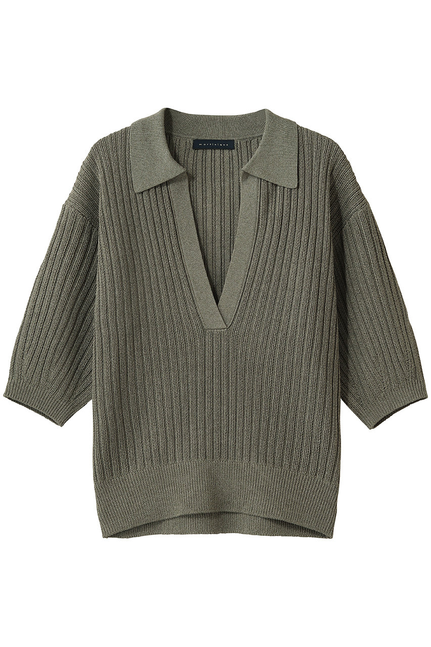 マルティニーク/martiniqueのローゲージポロ(カーキ/A0361KSW415)