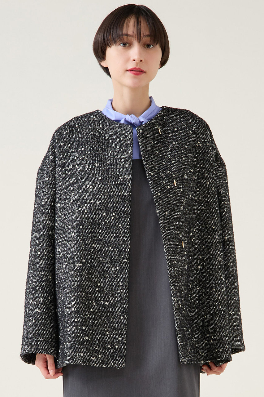 martinique ノーカラーコート (ブラック, F) マルティニーク ELLE SHOP