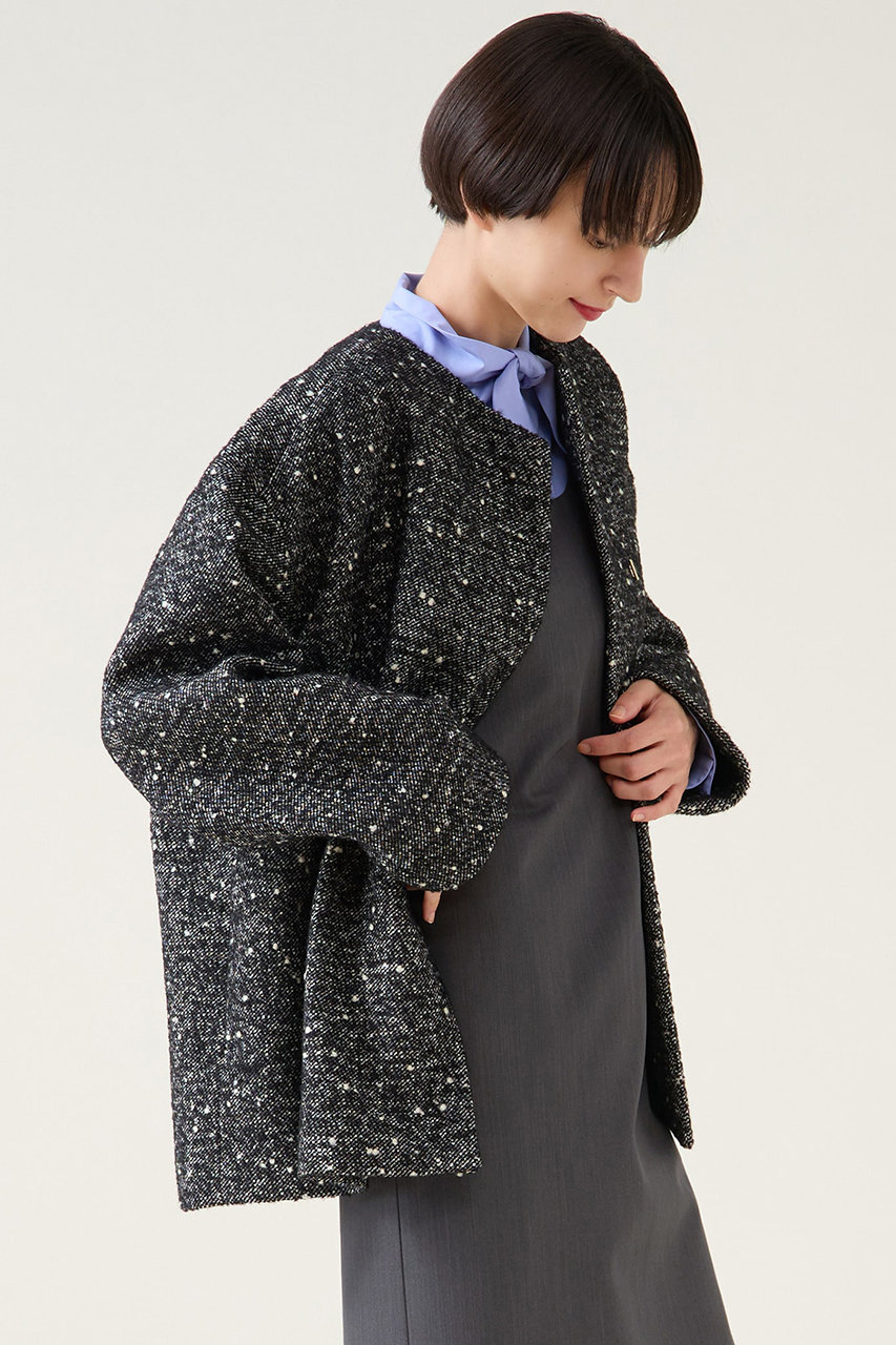 martinique(マルティニーク)｜ノーカラーコート/ブラック の通販