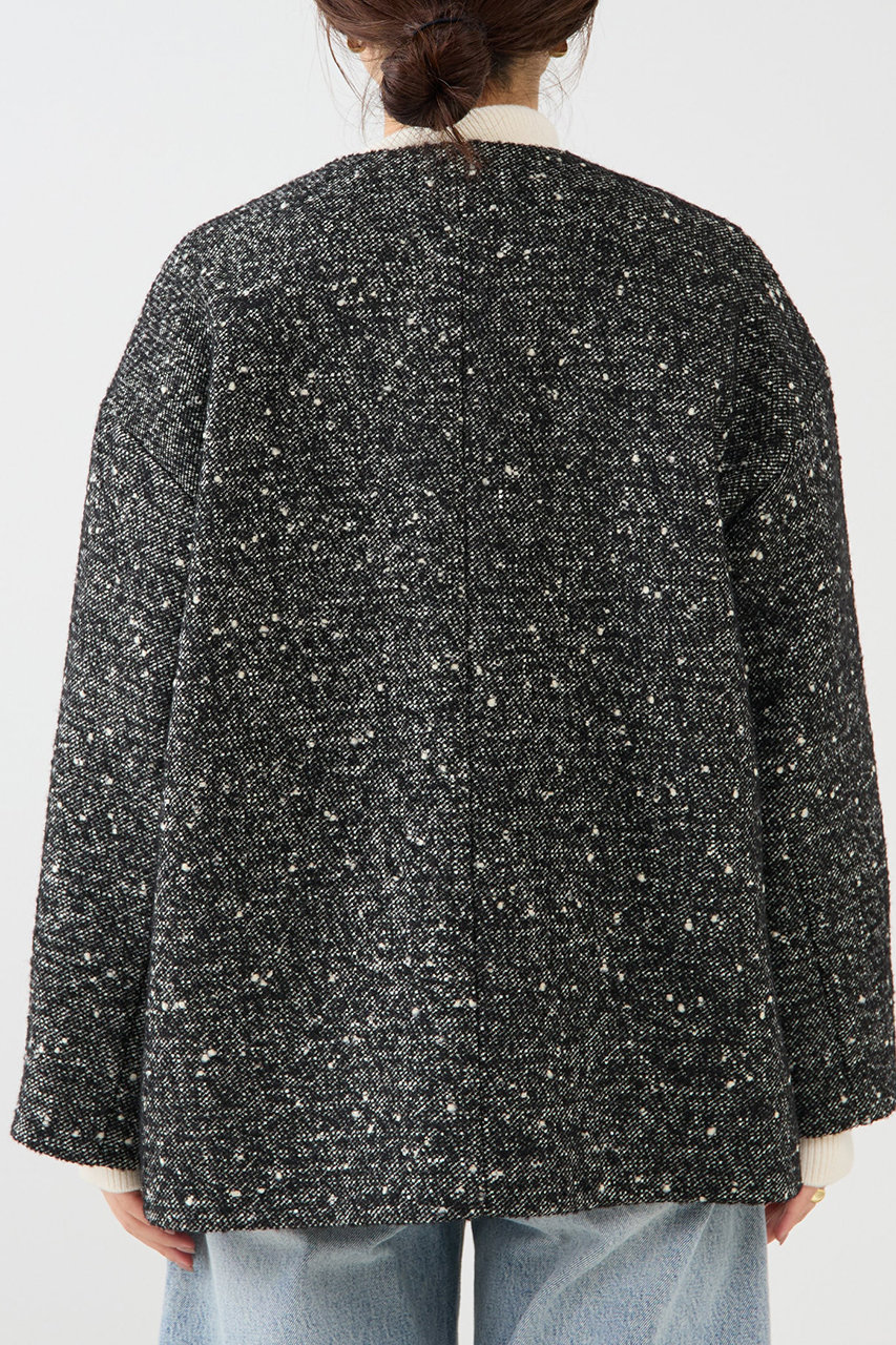 martinique(マルティニーク)｜ノーカラーコート/ブラック の通販