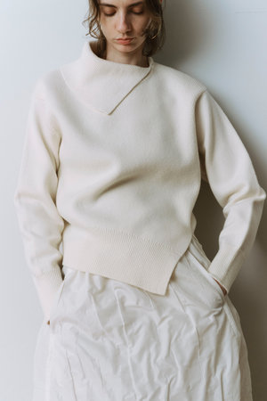 マルティニーク/martiniqueの【予約販売】ストレッチウールアシメプルオーバー(110300/110301)