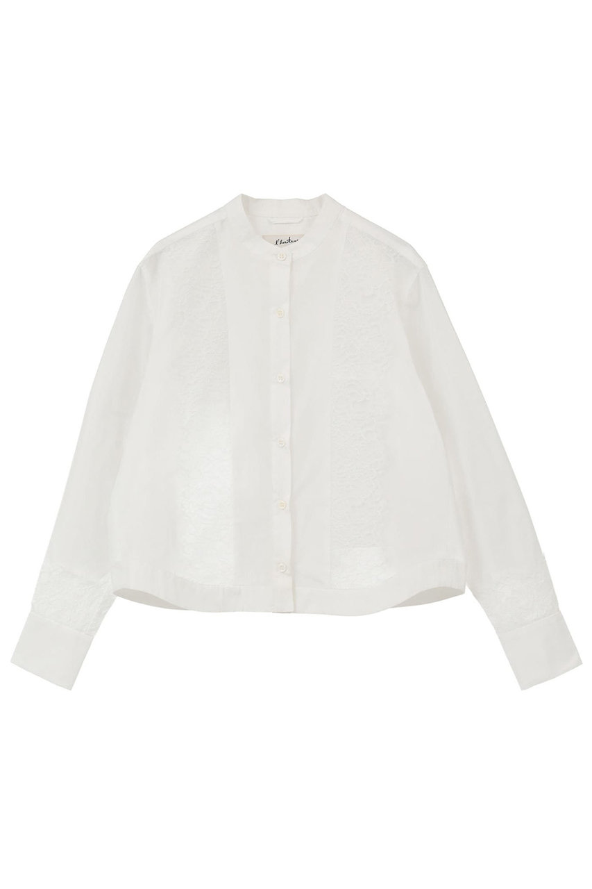 マルティニーク/martiniqueの【l’heritage martinique】マイクロイタリアンタフタレースシャツ(ホワイト/A0361FB 262)