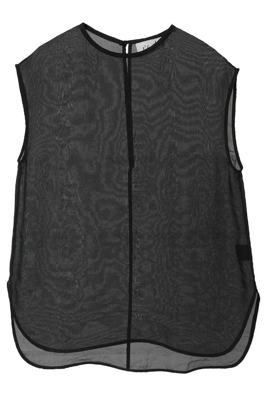 マルティニーク/martiniqueの【l’heritage martinique】キュプラオーガンジースリーブレストップ(ブラック/A0361FB 363)