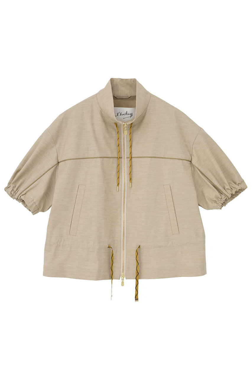 マルティニーク/martiniqueの【予約販売】【l’heritage martinique】ウーステッドチンツトラックジャケット(ベージュ/A0361FJM360)