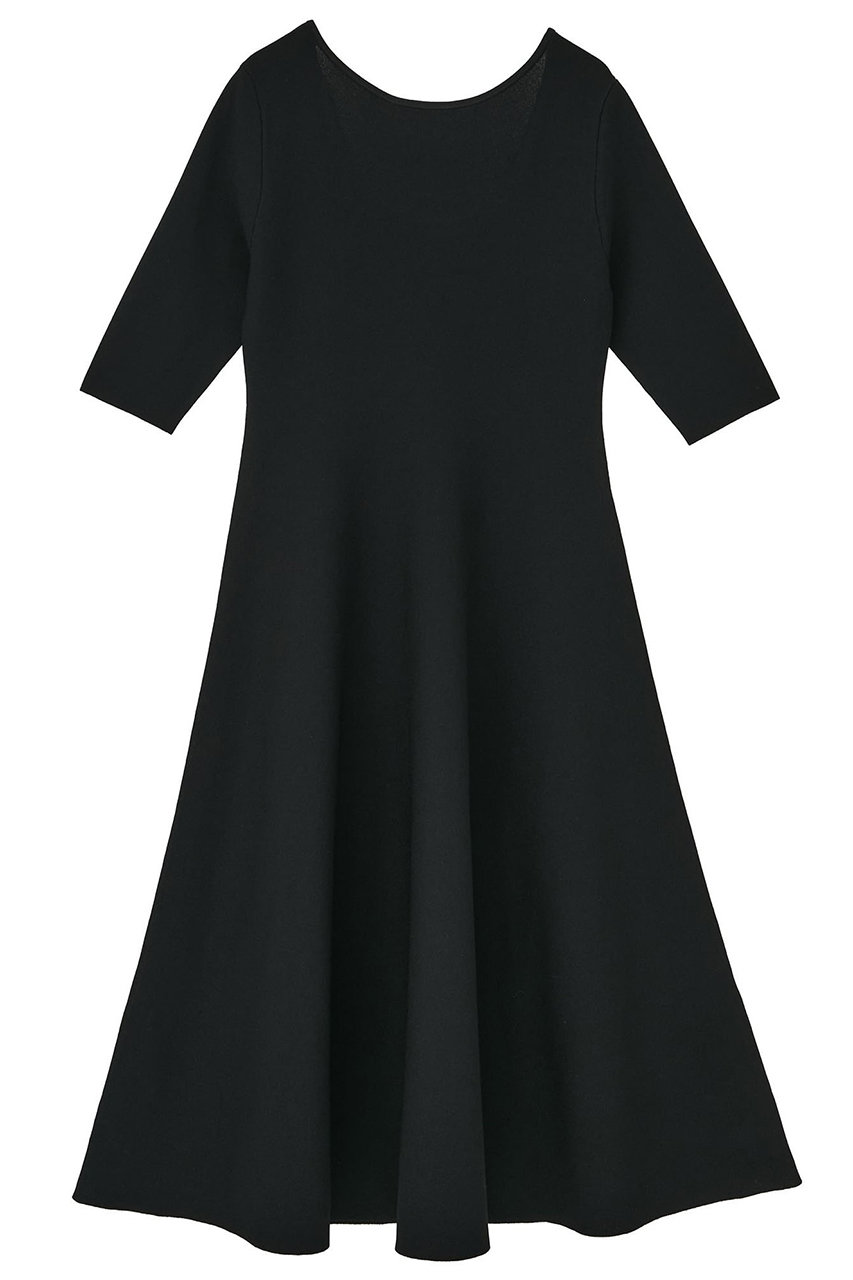 マルティニーク/martiniqueの【予約販売】【l’heritage martinique】アセテートポリミラノフレアワンピース(ブラック/A0361KA 283)