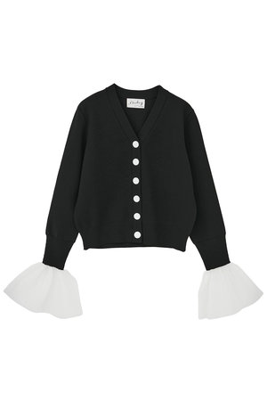 マルティニーク/martiniqueの【予約販売】【l’heritage martinique】ミラノリブVネックフレアスリーブカーディガン