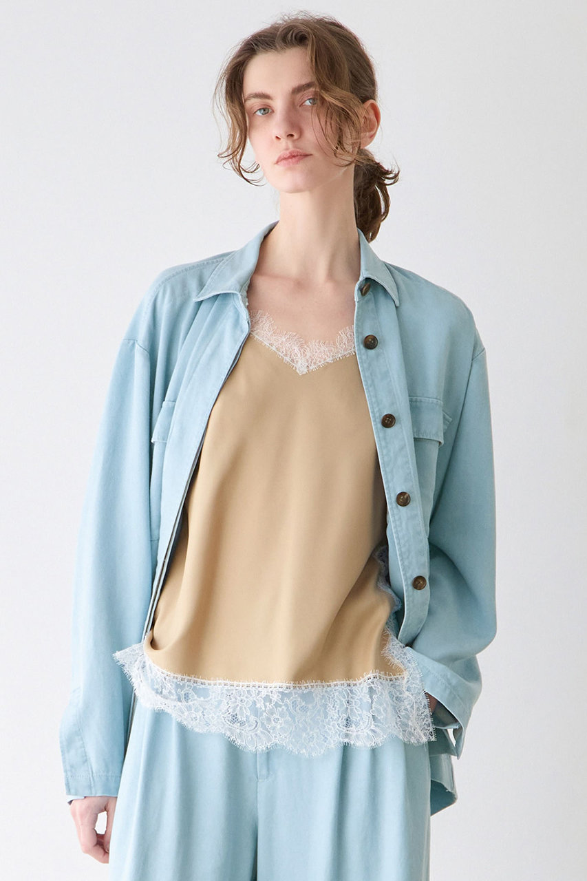 マルティニーク/martiniqueの【予約販売】マットヴィンテージシャツブルゾン(サックス/A0361FJM341)