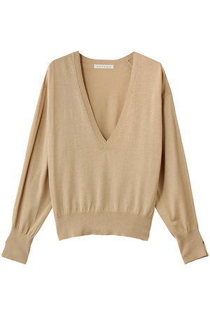 マルティニーク/martiniqueのブライトコットンシルクVネックニット(110300/110301)