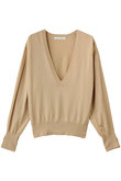 ブライトコットンシルクVネックニット