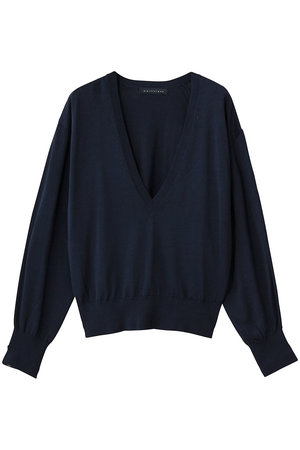 マルティニーク/martiniqueのブライトコットンシルクVネックニット(110300/110301)