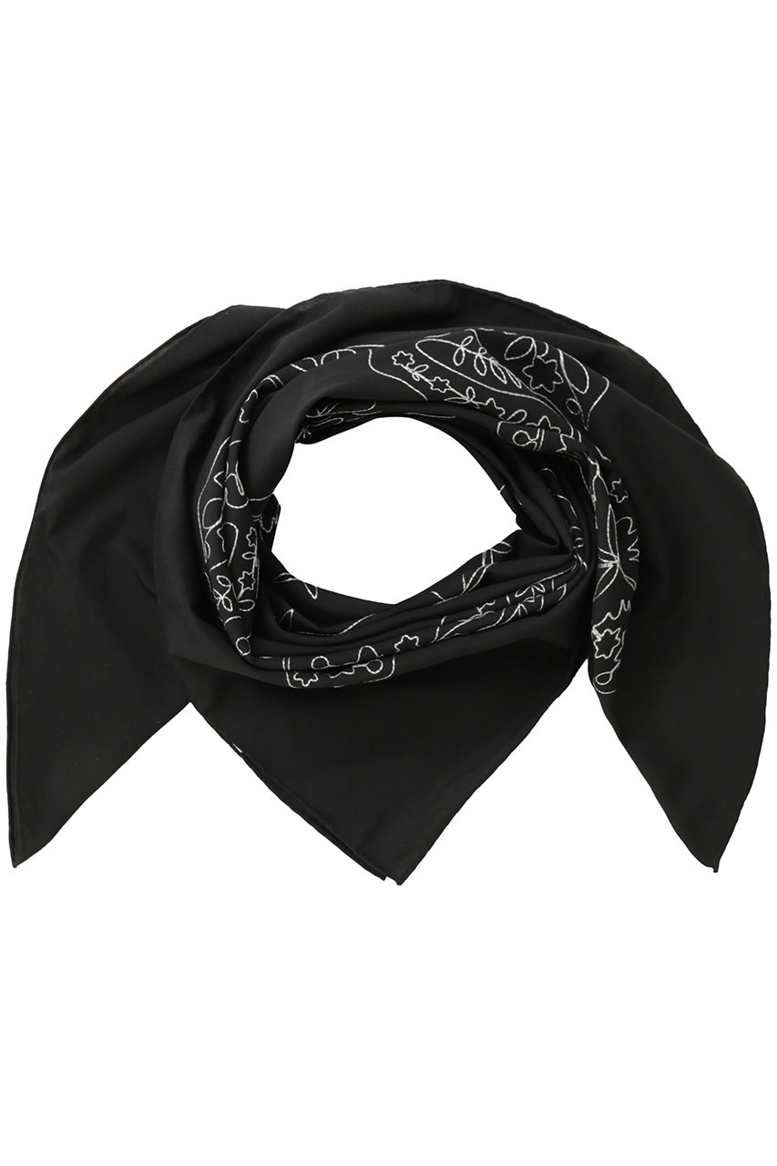 マルティニーク/martiniqueの【ASAUCE MELER】コットンシルクエンブロイダリーバンダナ(ブラック/A0362PSE112)