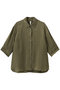 シルキーキュプラオーバーサイズスリーブシャツ(セットアップ可) マルティニーク/martinique カーキ