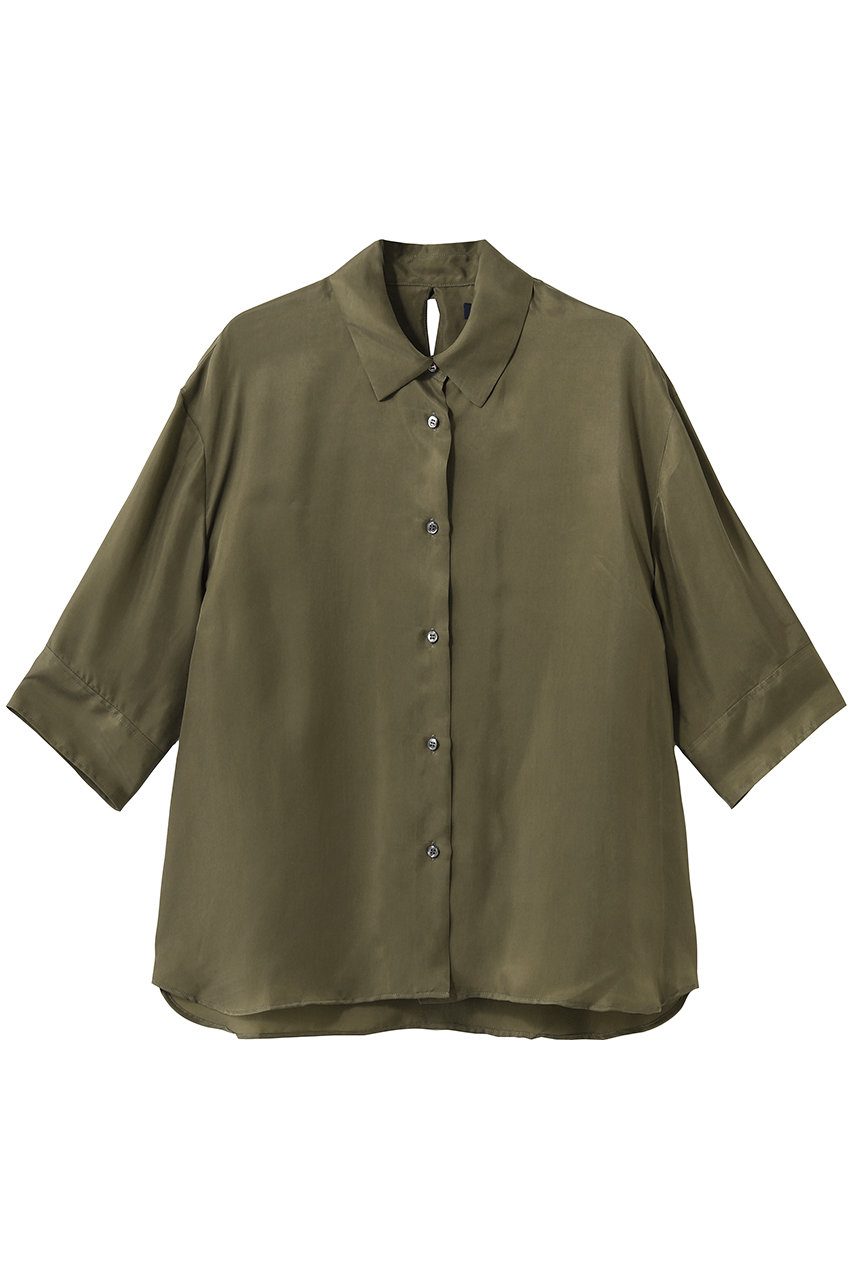 マルティニーク/martiniqueのシルキーキュプラオーバーサイズスリーブシャツ(セットアップ可)(カーキ/A0361FB 454)