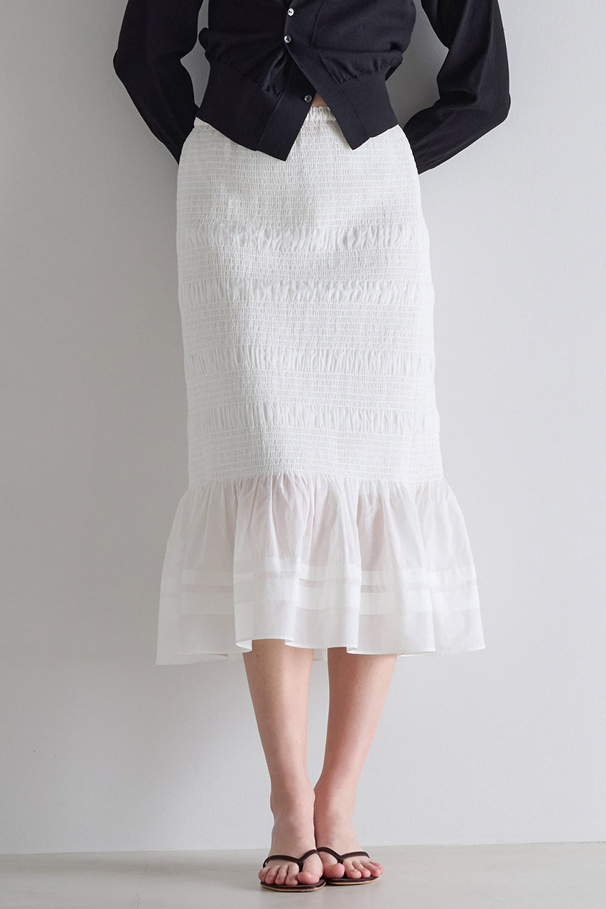 マルティニーク/martiniqueの【予約販売】シャーリングスカート(ホワイト/A0361FS 447)