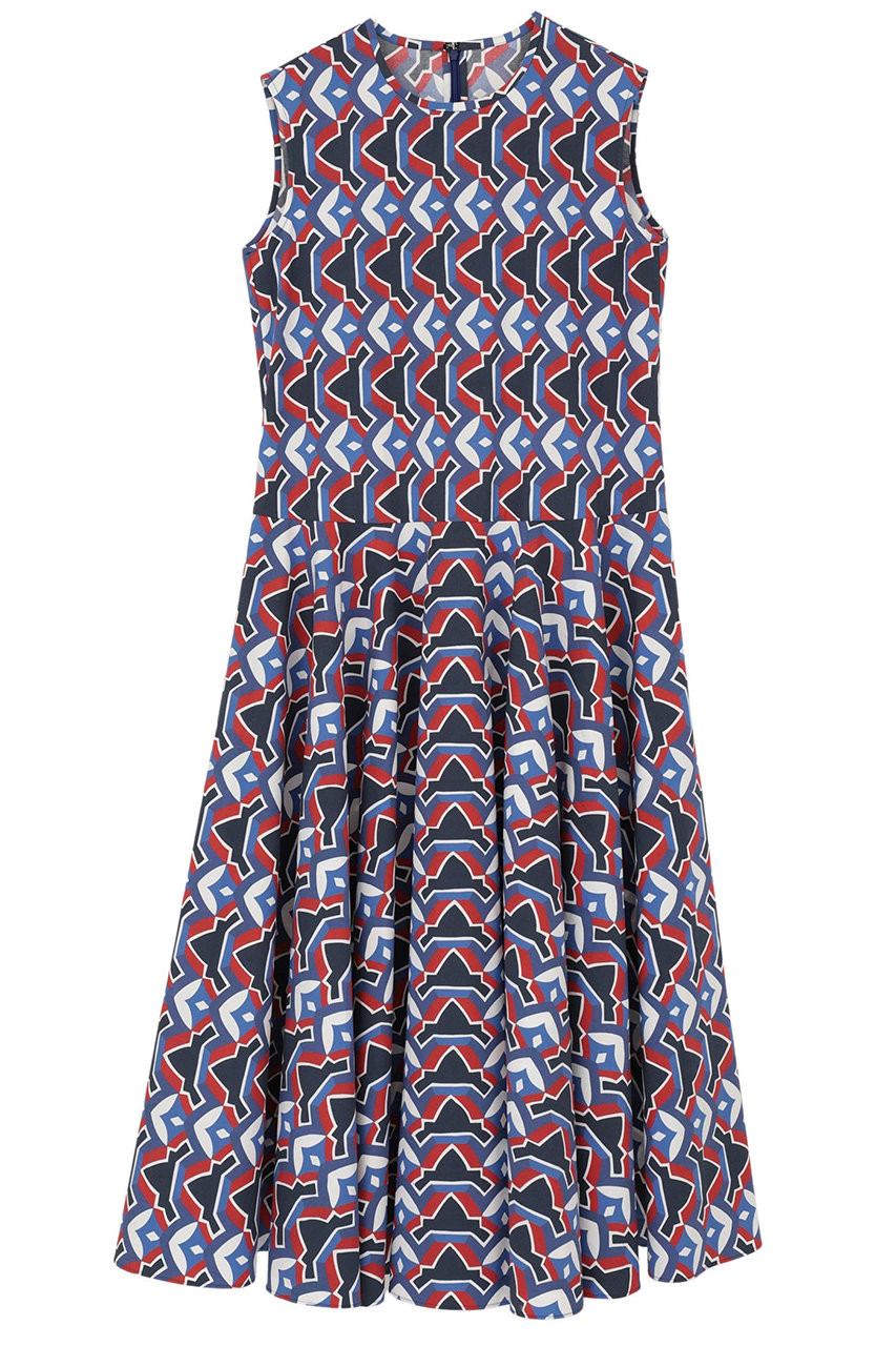 マルティニーク/martiniqueの【予約販売】【l’heritage martinique】アールデコ・タイルサマードレス(ブルー×レッド/A0361FA 560)