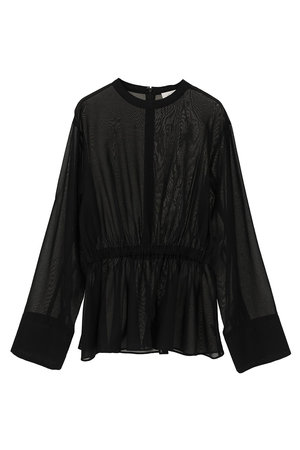 マルティニーク/martiniqueの【予約販売】【l’heritage martinique】オーガンジーペプラムブラウス(110400/110403)