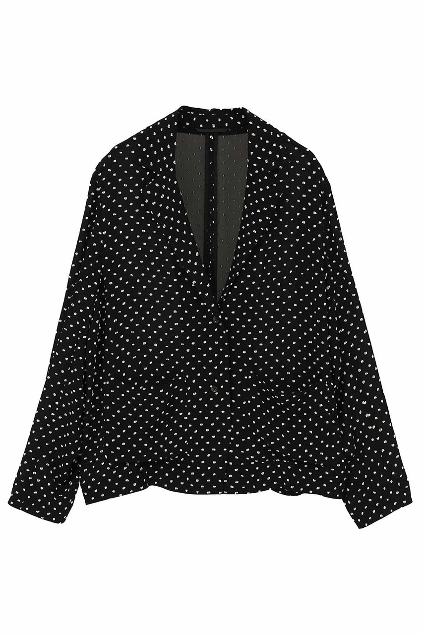 マルティニーク/martiniqueの【l’heritage martinique】ドットカットジャガードジャケット(セットアップ可)(ブラック×オフ/A0361FJ 460)