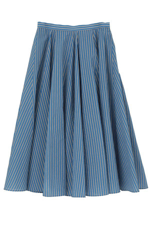 マルティニーク/martiniqueの【予約販売】【l’heritage martinique】コージーストライプフレアミディスカート(セットアップ可)(110700/110703)