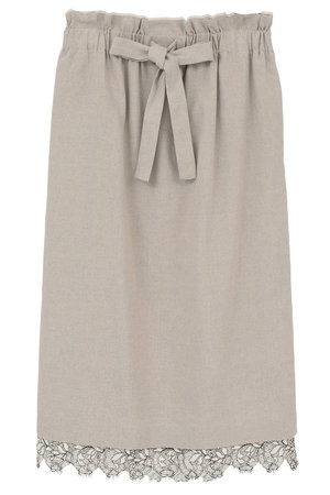 マルティニーク/martiniqueの【予約販売】【l’heritage martinique】ストレッチリネンミディアムスカート(110700/110703)