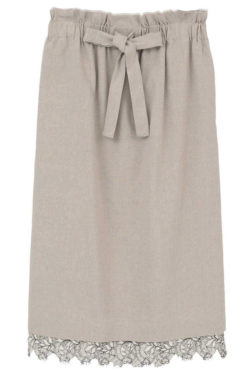 マルティニーク/martiniqueの【予約販売】【l’heritage martinique】ストレッチリネンミディアムスカート(ナチュラル/A0361FS 564)