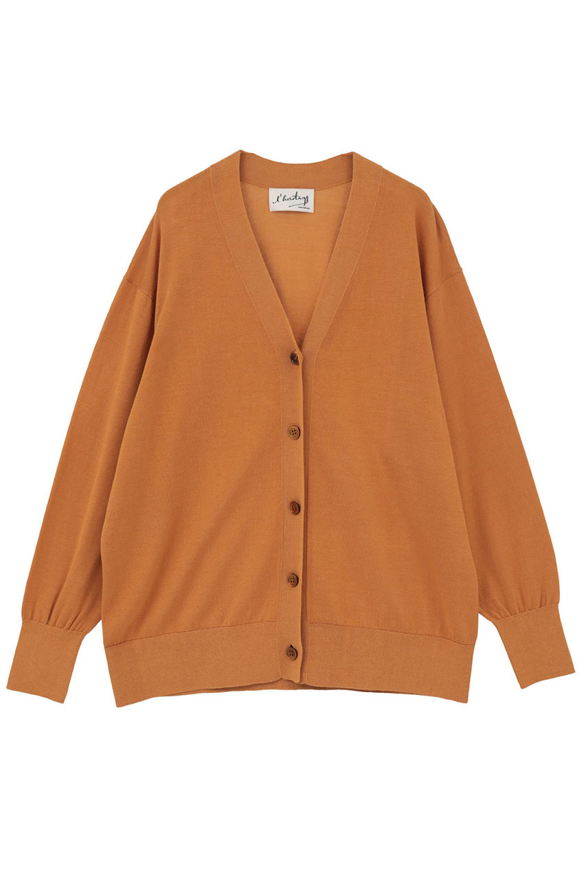マルティニーク/martiniqueの【予約販売】【l’heritage martinique】シルクコットンVネックカーディガン(キャメル/A0361KCD482)