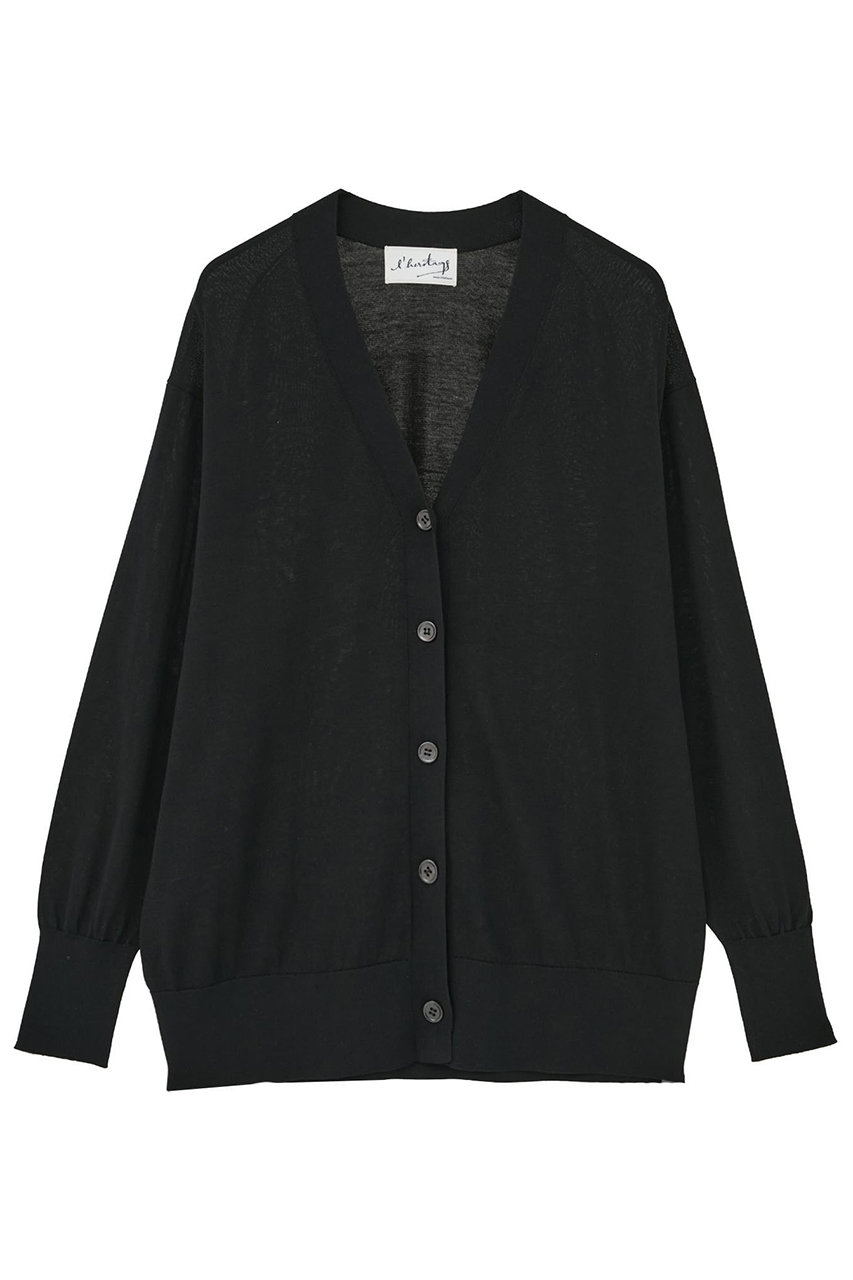 マルティニーク/martiniqueの【予約販売】【l’heritage martinique】シルクコットンVネックカーディガン(ブラック/A0361KCD482)
