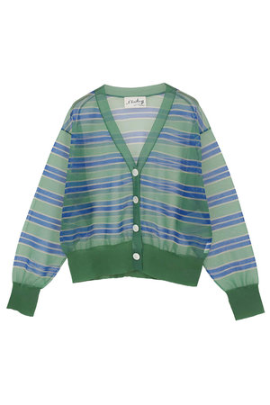 マルティニーク/martiniqueの【予約販売】【l’heritage martinique】シアーボーダーカーディガン(110300/110303)