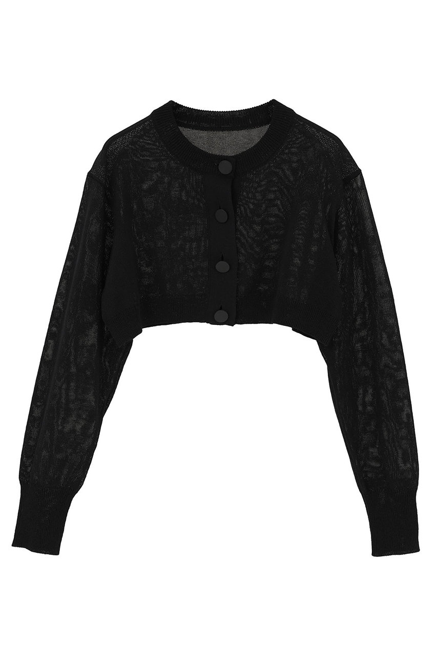 マルティニーク/martiniqueの【予約販売】【l’heritage martinique】シルクコットンショートカーディガン(ブラック/A0361KCD582)