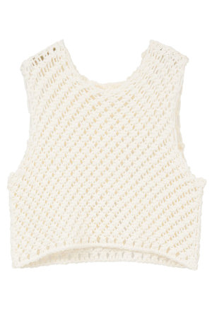 マルティニーク/martiniqueの【予約販売】【l’heritage martinique】コットンマクラメノースリーブトップス(110300/110301)