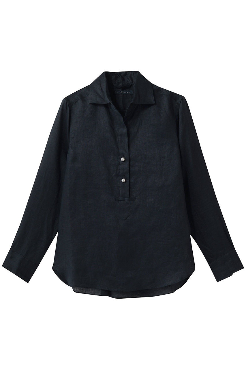 マルティニーク/martiniqueのリネンパールスキッパーシャツ(ネイビー/A0361FB 422)