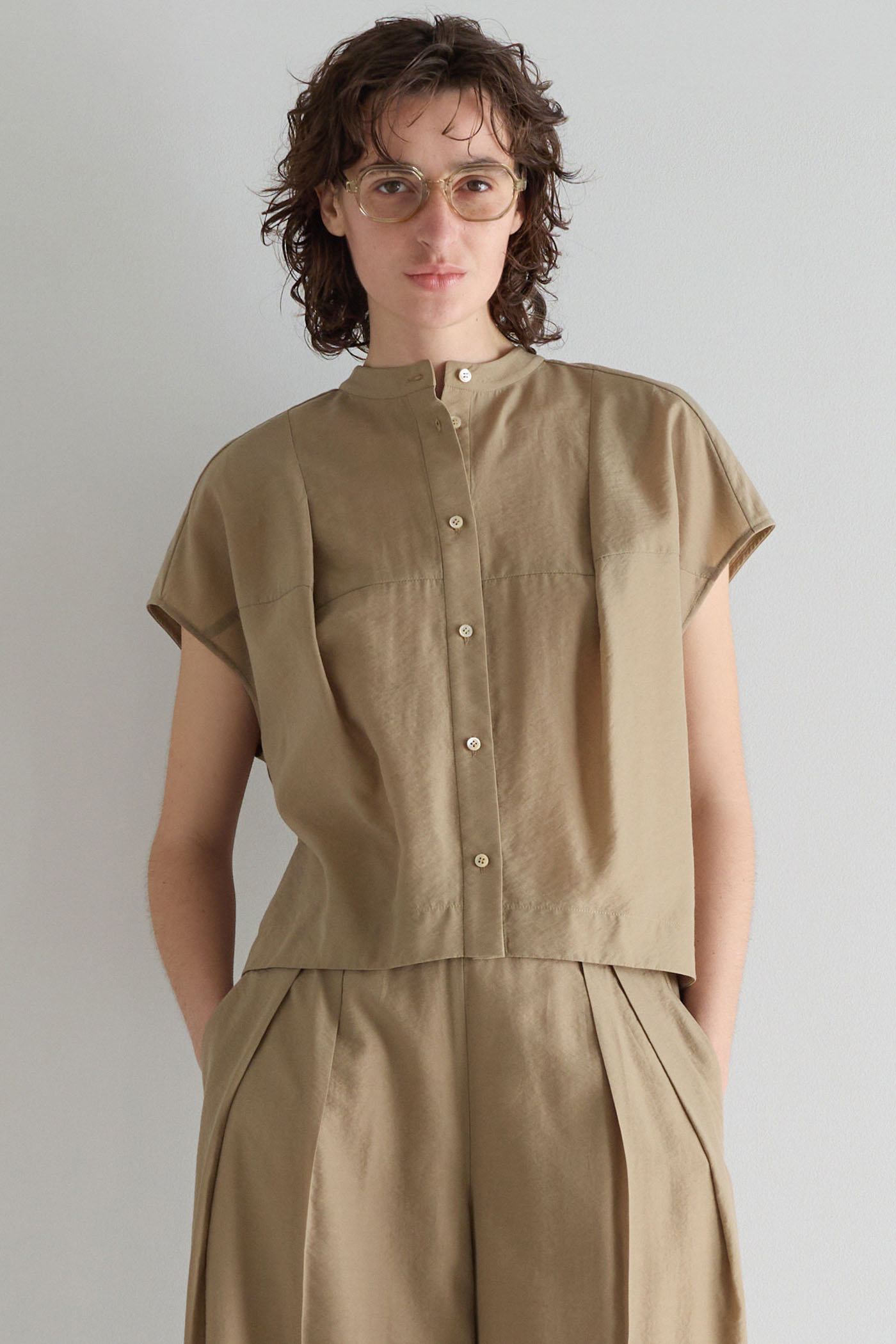 マルティニーク/martiniqueの【予約販売】タッサーコクーンブラウス(セットアップ可)(キャメル/A0361FB 541)